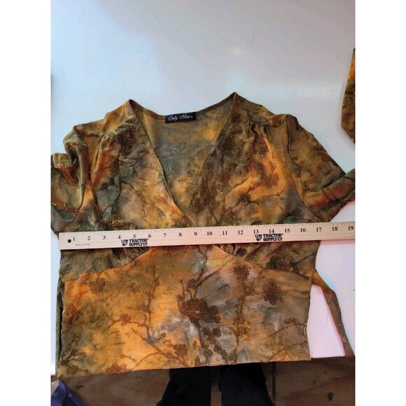 Vtg Y2K Babydoll Velvet Burnout Top S Romantic Whimsigoth Fairy Indie Artsy - Picture 12 of 15